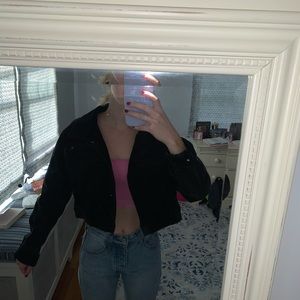 Black Corduroy Cropped Jacket